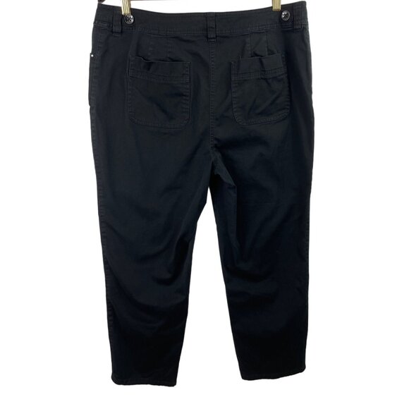 Chico's Womens Size 25 Black Capri Pants Rhinestone Waist Accent - Picture 2 of 7